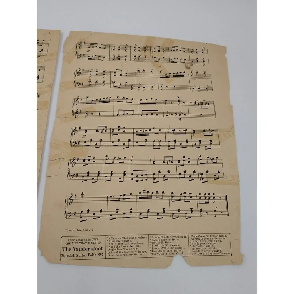 Pioneer Limited Passenger Train Sheet Music 1909 Milwaukee Railroad Road Vintage
